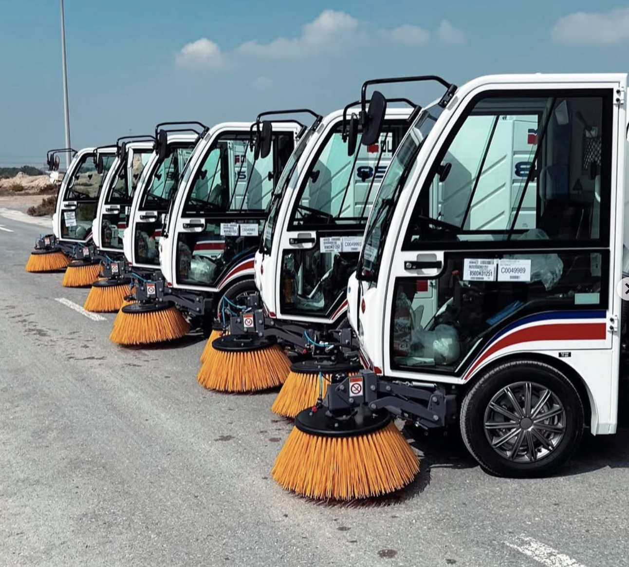 Our 6x Dulevo 850 Mini Road Sweepers prepared for delivery to a very prestigious client.